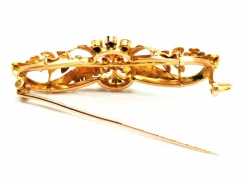 Broche Fleur Or jaune, Or blanc Diamant