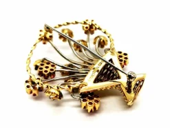 Broche Fleur Or jaune Rubis