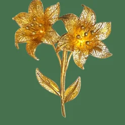 Broche Fleur Vintage or jaune