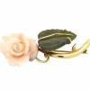 Broche Florale Années 1950 Nacre Agate