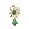 Broche florale Emeraudes Diamants