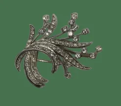 BROCHE GERBE DE FLEURS DIAMANTS