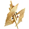 Broche Gerbe en or jaune, rubis et saphir