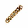 Broche gourmette perles fines et verres turquoise