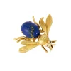 Broche Guêpe, or jaune et Lapis lazuli