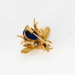 Broche Guêpe, or jaune et Lapis lazuli