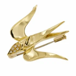 Broche hirondelle diamants