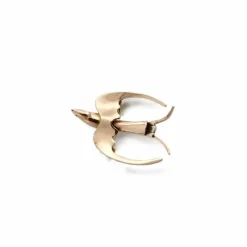 Broche hirondelle or rose et blanc