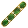 Broche ligne de jades et perles