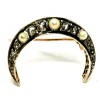 Broche Lune Or jaune Perle