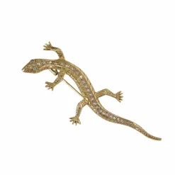 Broche Lézard, Or Jaune & Diamant