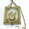 Broche Médaillon Or Rose Verre églomisé