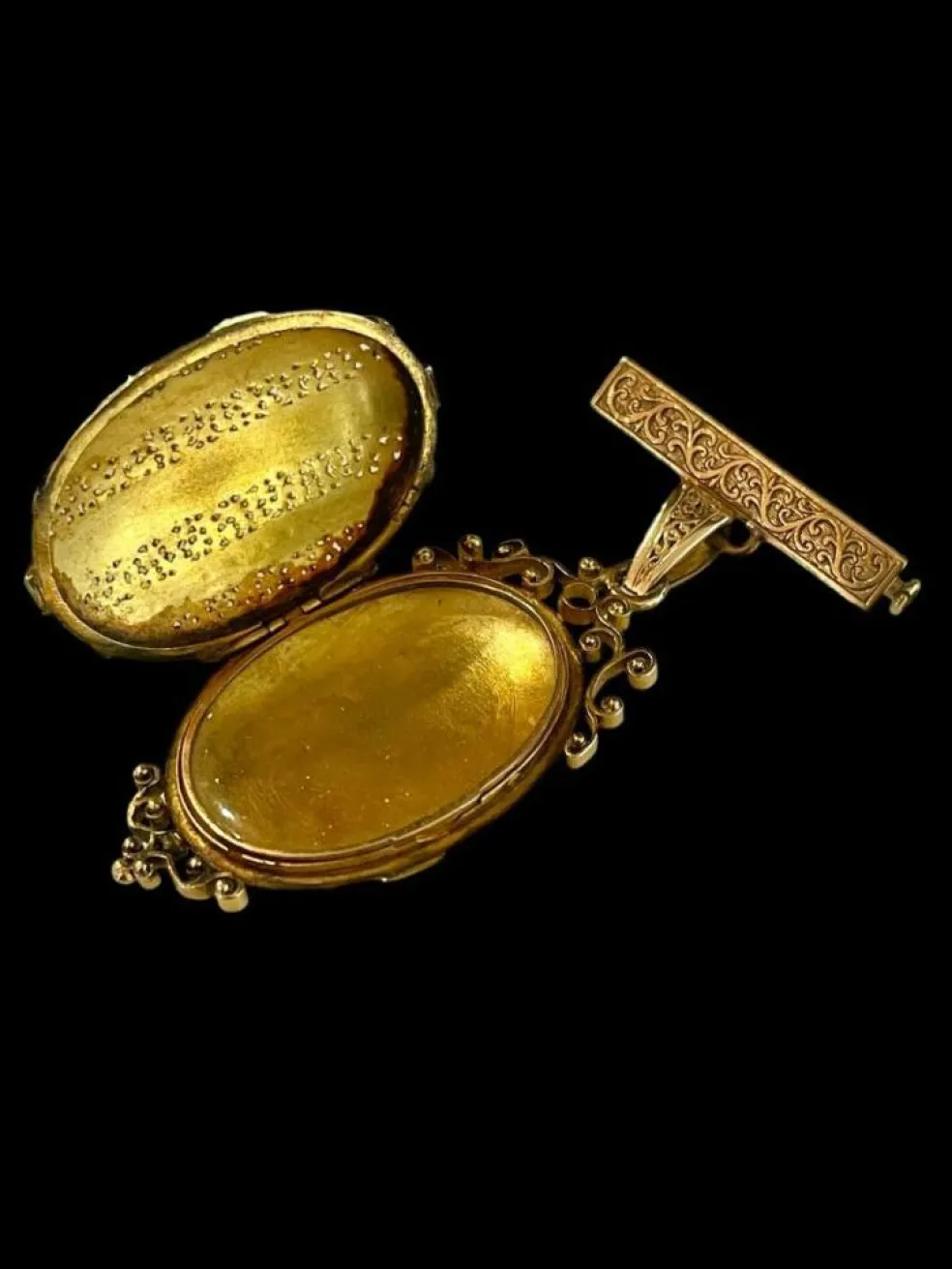 Broche Médaillon Or Turquoises Napoléon III