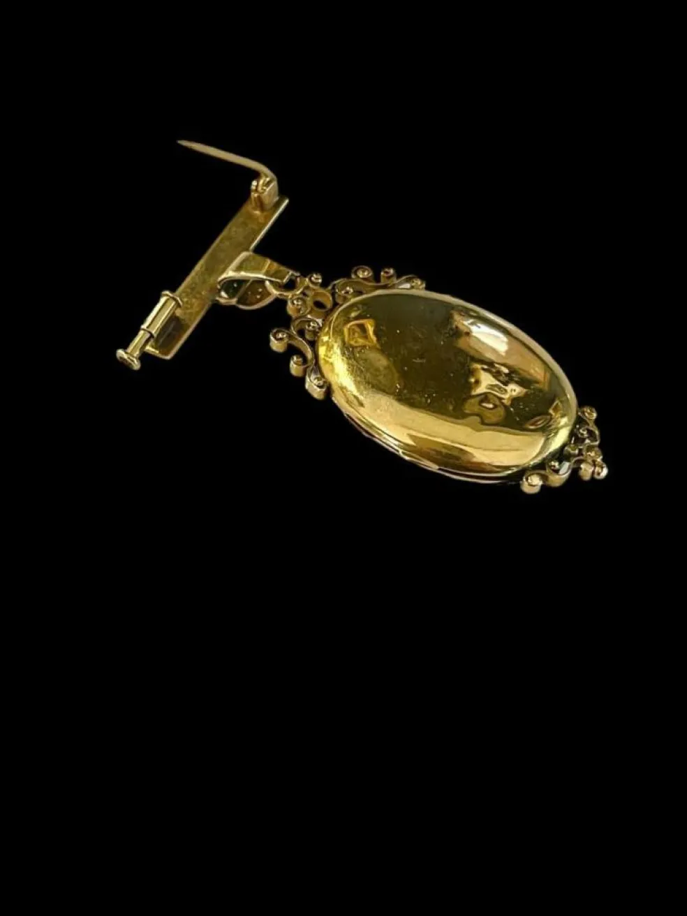 Broche Médaillon Or Turquoises Napoléon III