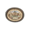 Broche micromosaïque en or 18 carats, argent et diamants