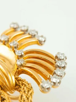 BROCHE MODERNE OR ET DIAMANTS