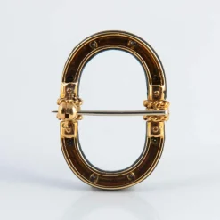 Broche Napoléon III diamants et onyx