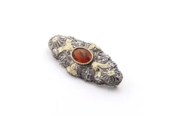 Broche Napoléon III or jaune, argent citrine