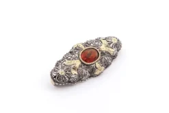 Broche Napoléon III or jaune, argent citrine