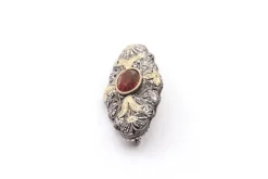 Broche Napoléon III or jaune, argent citrine