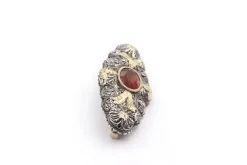 Broche Napoléon III or jaune, argent citrine