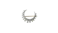 Broche Napoléon III or rose et diamants