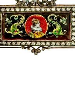 Broche Néo - Renaissance or, émail, diamants