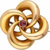 Broche noeud grenat