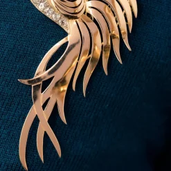 Broche oiseau de paradis diamants