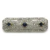 Broche or blanc platine diamants saphirs