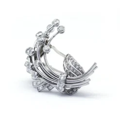 Broche or blanc platine et diamants