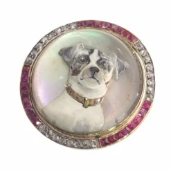 Broche or diamant, cristal anglais