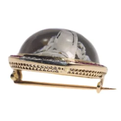 Broche or diamant, cristal anglais