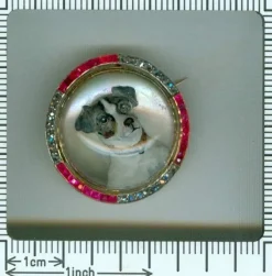 Broche or diamant, cristal anglais