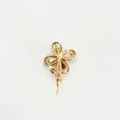 Broche or et diamant et perle