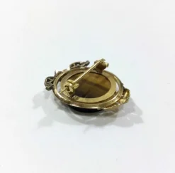 Broche Or et Oeil De Tigre