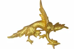 Broche or, griffon volant ou dragon