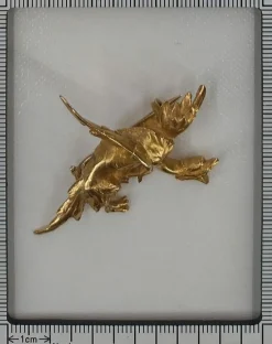 Broche or, griffon volant ou dragon