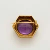 Broche or jaune améthyste 15 carats