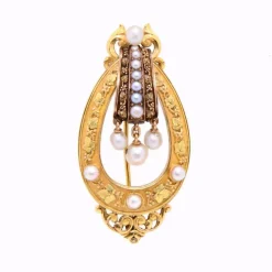 Broche or jaune Axelle , 19è