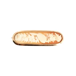 Broche or jaune camée coquillage