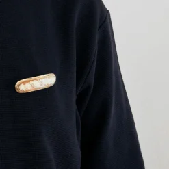 Broche or jaune camée coquillage