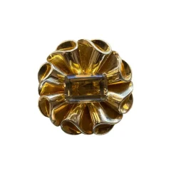 Broche or jaune citrine