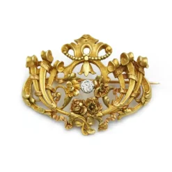 Broche or jaune diamant