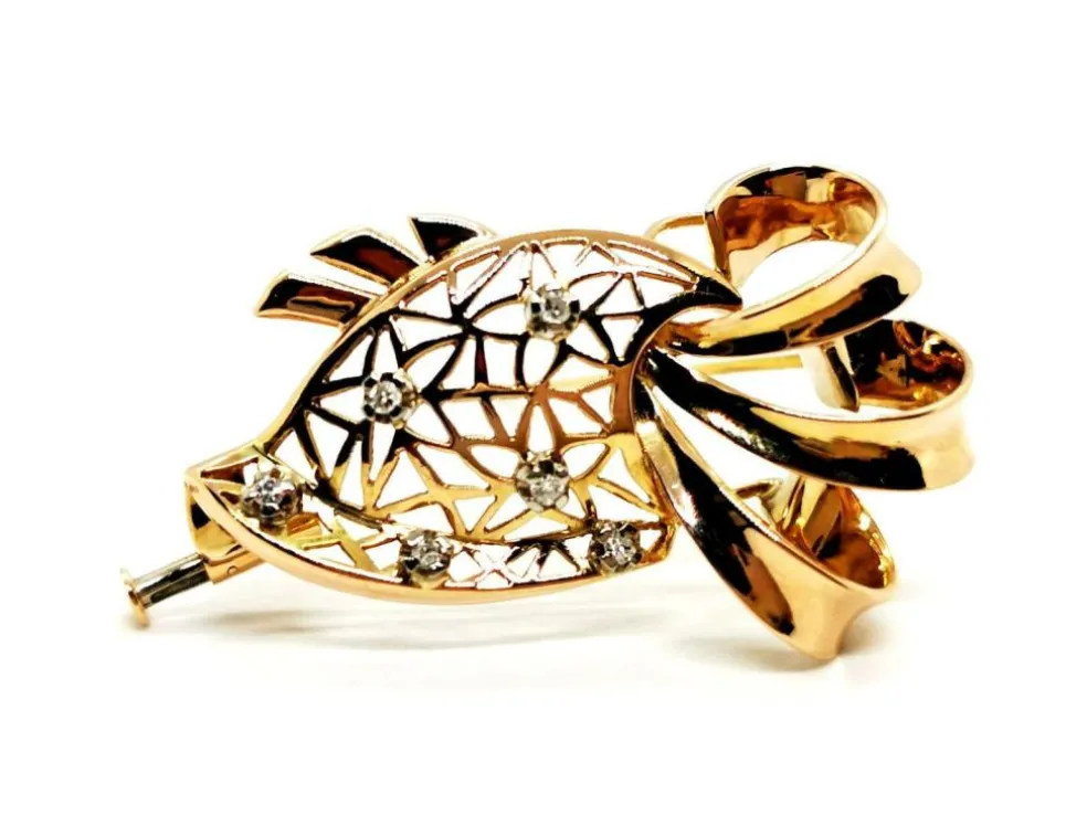 Broche Or jaune Diamant