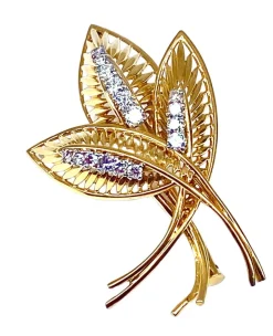 Broche Or jaune Diamants