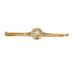 Broche or jaune et blanc, diamants