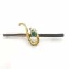 Broche Or jaune et blanc Emeraude et Diamants