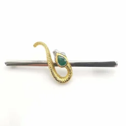 Broche Or jaune et blanc Emeraude et Diamants