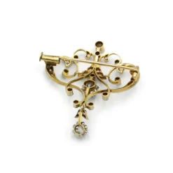 Broche or jaune et blanc diamants